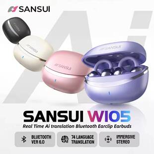 Sansui OWS Headphone Earbud Translator Clip W105 山水 Ear
