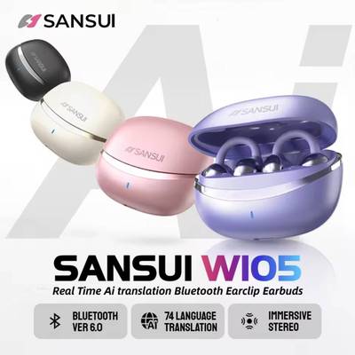 Sansui/山水 W105 Ai Translator OWS Ear Clip Headphone Earbud