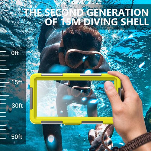 durable, waterproof, 15m/50ft, universal 6.9 inch waterproof phone case diving photography