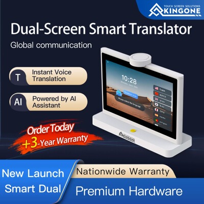 Dual Screen Business Interpreter Desktop Simultaneous Real-Time Multilingual Face to Face Translator