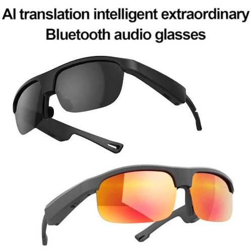 AI translator Bluetooth Earphones Sunglasses Bone Conduction