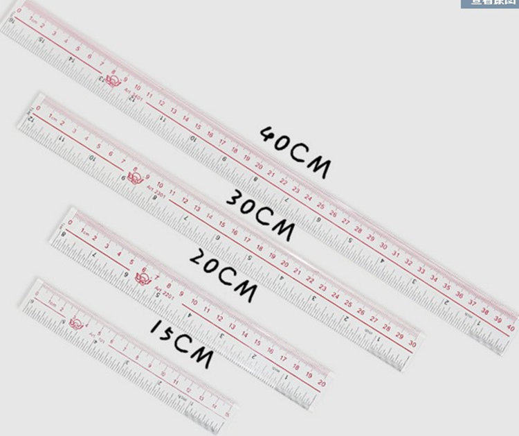 有机玻璃透明直尺15/20/30cm 1米刻度学生/办公绘画测量