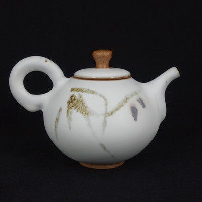 吴远中 台湾陶艺家 远中款 珍藏级精品 白露釉茶壶CH0008