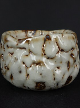 吴远中 未名窑 台湾茶具手工制作 白志野大茶碗 DW0045