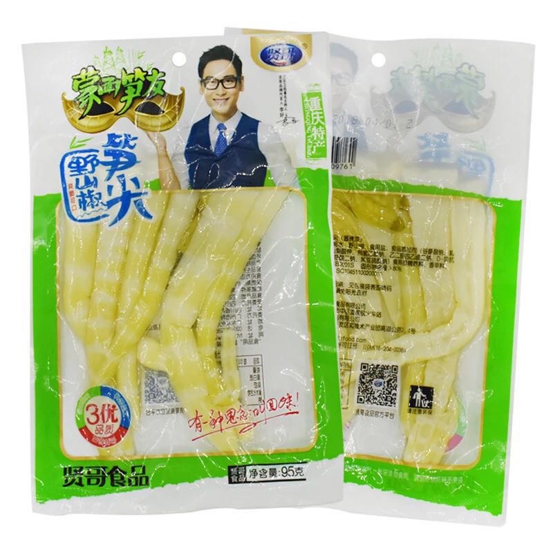 满6包包邮 贤哥野山椒笋尖脆竹笋香辣竹笋干即食麻辣爽脆辣味零食