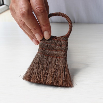 磨山匠人迷你小扫帚棕毛刷桌面茶台茶盘扫把装裱工具鬃笤帚无静电