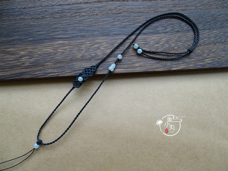 鱼小丸手作纯编织挂绳毛衣项链