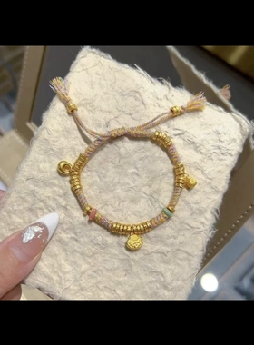 轻奢时尚气质坨坨盘缠手链女小众编织手绳礼物送女友