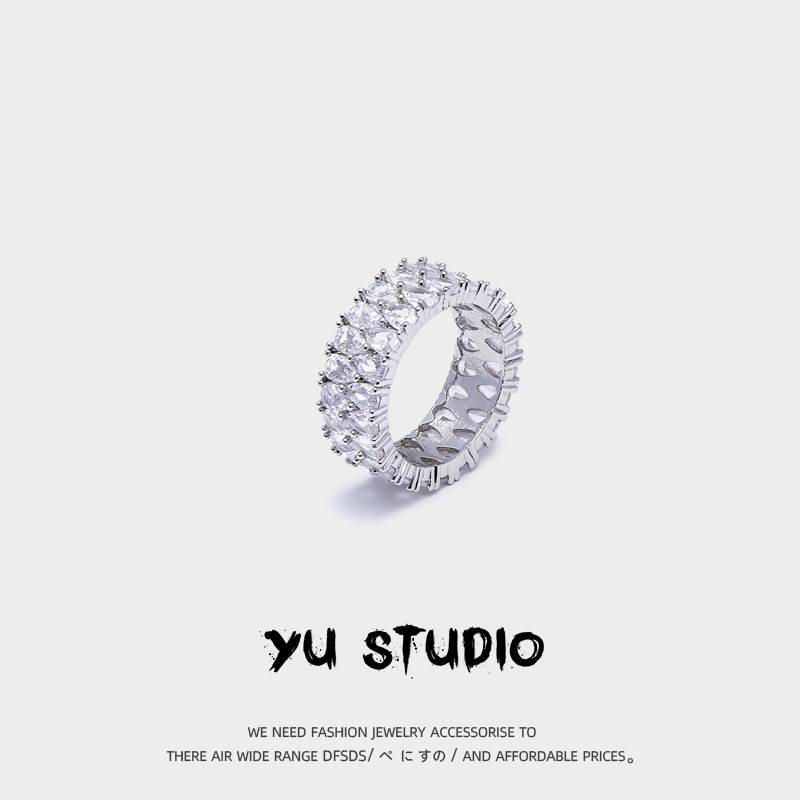 YUSTUDIO男女锆石轻奢风双排满钻