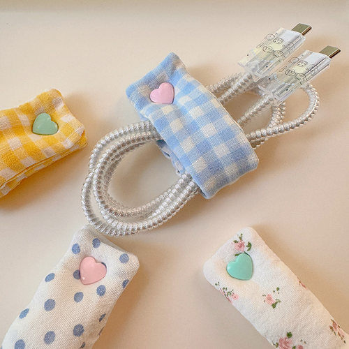 ins小清新手工数据线收纳扣