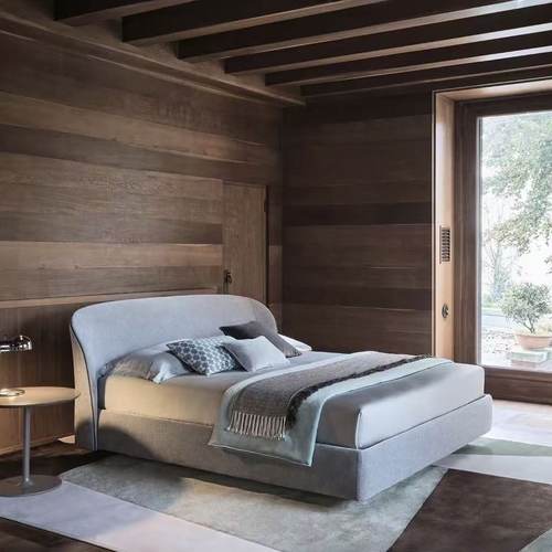 意大利双人床别墅双人床布艺双人床时尚个性双人床北欧双人床定制