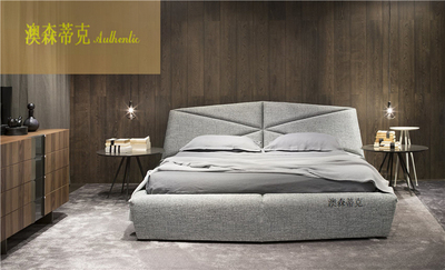 意大利轻奢风别墅软包床私人定制