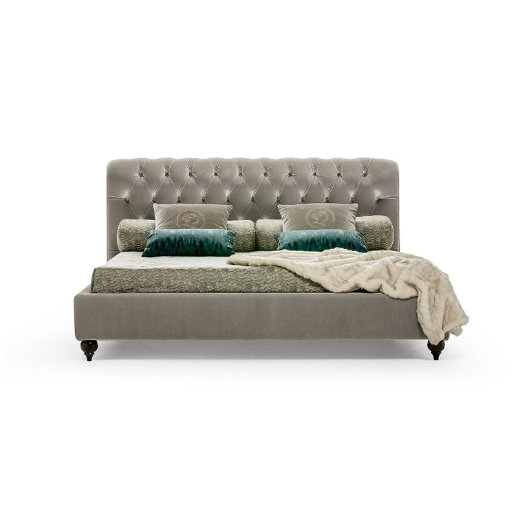 别墅布艺床定制意大利家具定制真皮床轻奢床极简高级床高端定制