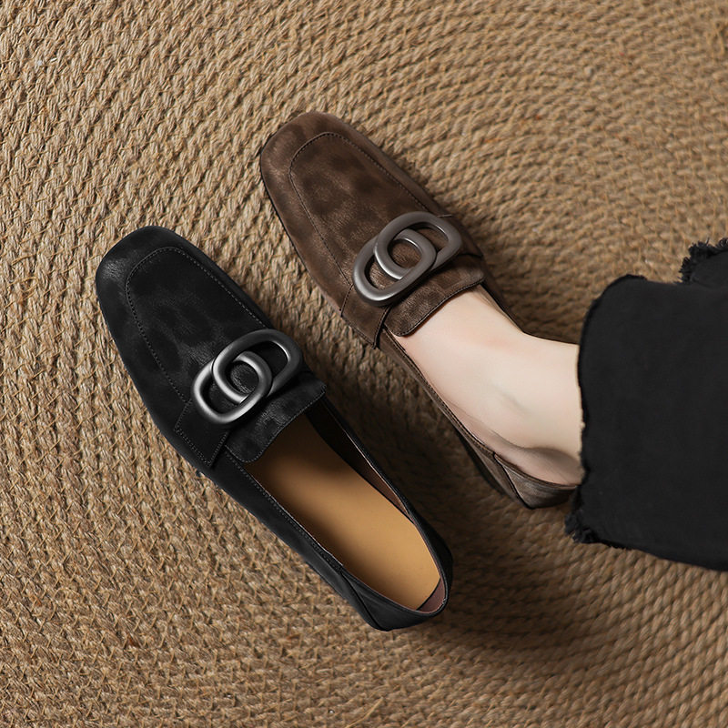 复古金属扣豹纹方头低粗跟单鞋女2025春秋季百搭一脚蹬乐福小皮鞋,户外/登山/野营/旅行用品,登山鞋/徒步鞋,淘宝优惠券,粉丝福利购,淘宝优惠卷