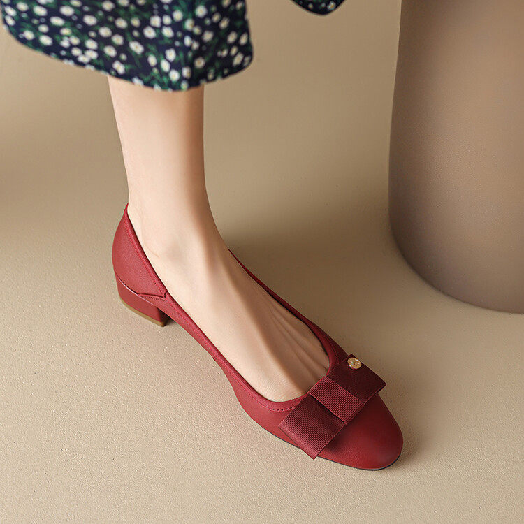 小香风·法式红色浅口单鞋女平底2024春秋新款圆头低跟婚鞋伴娘鞋,居家布艺,居家婚庆拖鞋,淘宝优惠券,粉丝福利购,淘宝优惠卷