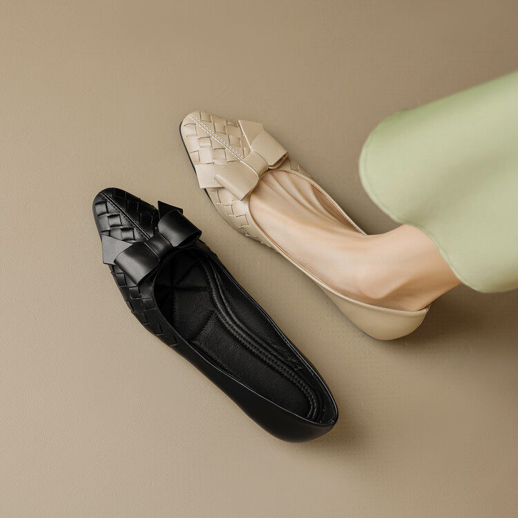 柔软羊皮浅口小皮鞋蝴蝶结编织单鞋秋季新款气质通勤浅口平底鞋女,户外/登山/野营/旅行用品,登山鞋/徒步鞋,淘宝优惠券,粉丝福利购,淘宝优惠卷