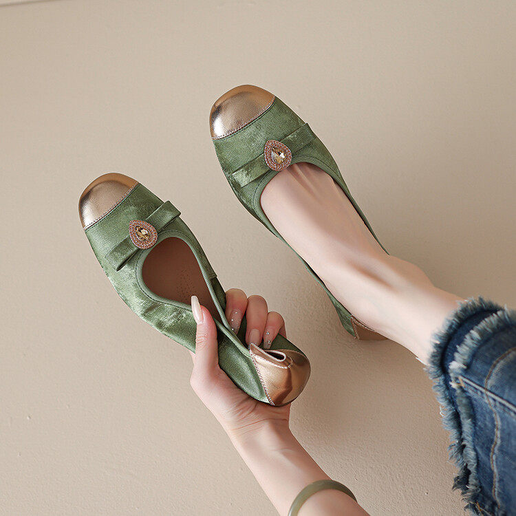 真皮蛋卷单鞋女鞋2024新款夏季法式配裙子平底芭蕾舞鞋软底豆豆鞋,女鞋,马丁靴,淘宝优惠券,粉丝福利购,淘宝优惠卷