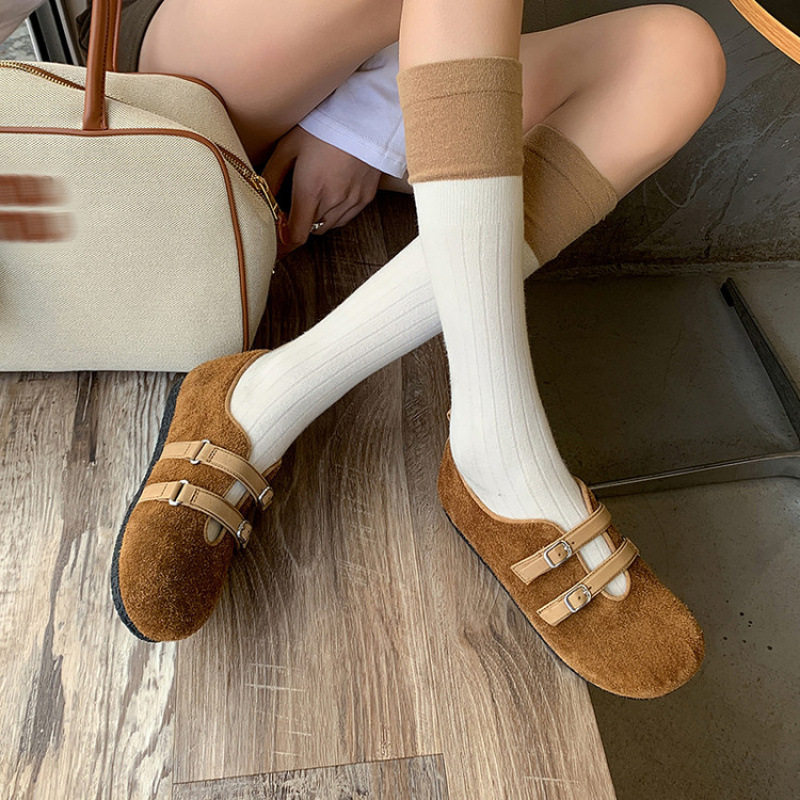 新款牛皮豆豆鞋女2025夏秋季皮带扣单鞋不累脚百搭浅口配裙女鞋,居家布艺,居家婚庆拖鞋,淘宝优惠券,粉丝福利购,淘宝优惠卷