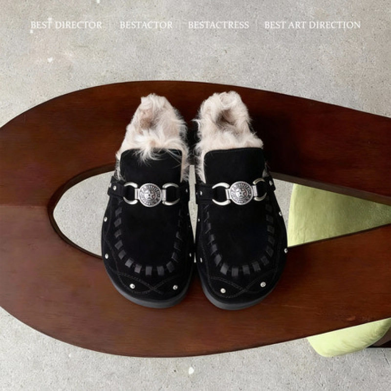 牛皮版~2025秋冬新款加绒勃肯鞋女款皮带扣一脚蹬保暖毛绒豆豆鞋,女鞋,马丁靴,淘宝优惠券,粉丝福利购,淘宝优惠卷