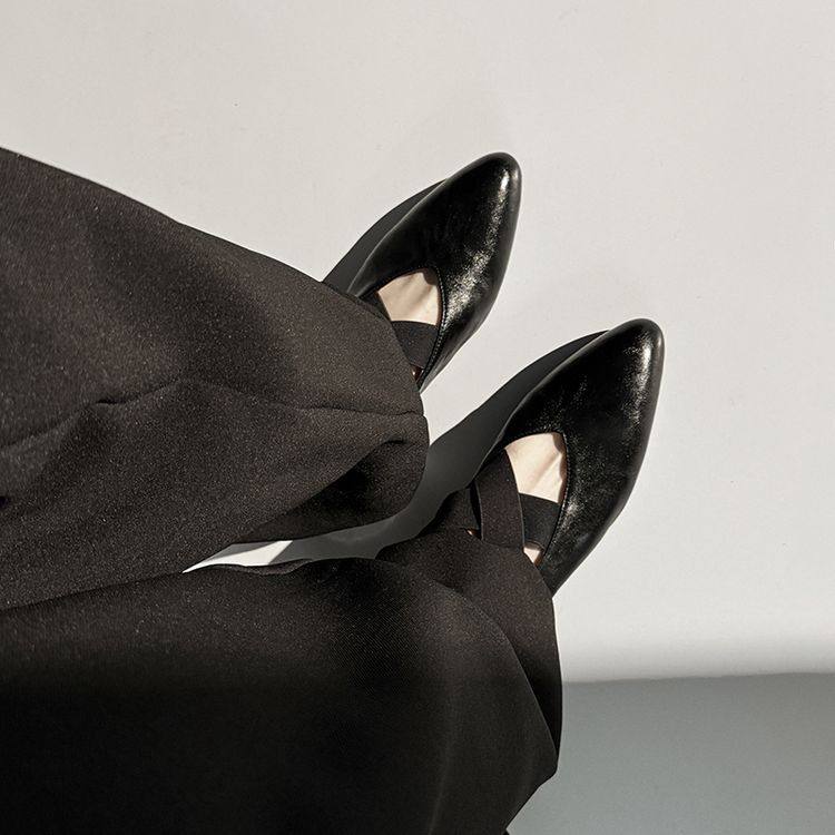 法式复古羊皮交叉带芭蕾舞粗跟单鞋女2024春夏款尖头玛丽珍小皮鞋,运动/瑜伽/健身/球迷用品,广场舞鞋,淘宝优惠券,粉丝福利购,淘宝优惠卷