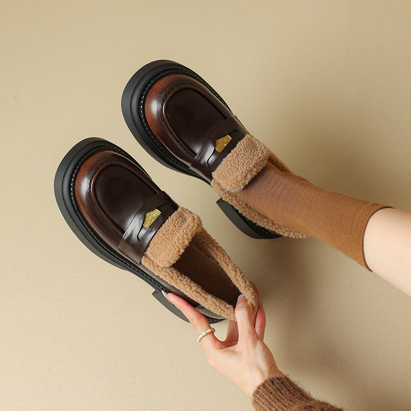 陈小朵~厚底加绒豆豆鞋女软底2023秋冬新款保暖乐福鞋一脚蹬中跟,运动/瑜伽/健身/球迷用品,广场舞鞋,淘宝优惠券,粉丝福利购,淘宝优惠卷