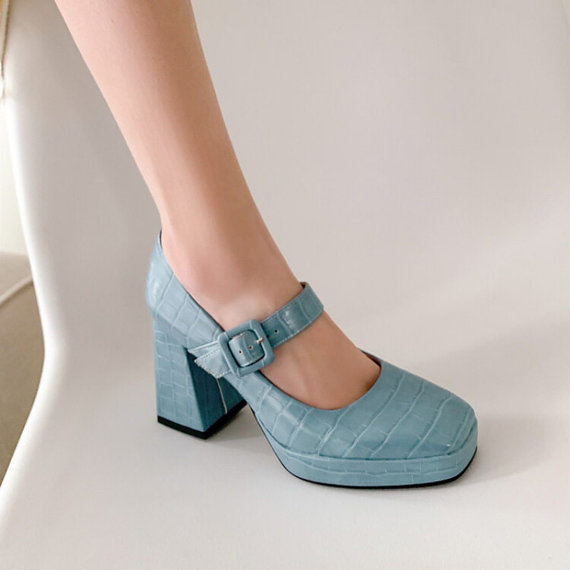 22新款压花漆皮女鞋浅口水台粗跟鞋高跟单鞋32-43大小码外贸鞋,户外/登山/野营/旅行用品,登山鞋/徒步鞋,淘宝优惠券,粉丝福利购,淘宝优惠卷