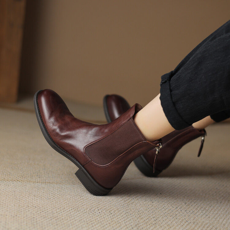 瘦瘦靴2023秋季新款真皮短靴切尔西靴子女春秋马丁靴平底粗跟靴子,运动/瑜伽/健身/球迷用品,广场舞鞋,淘宝优惠券,粉丝福利购,淘宝优惠卷