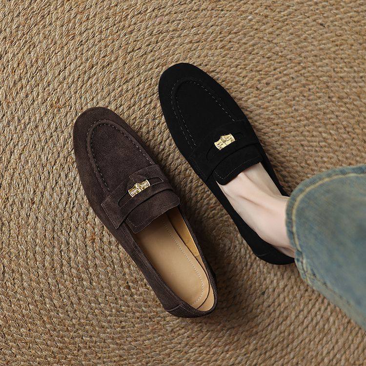 羊反英伦圆头平底真皮磨砂金属深口乐福单鞋女一脚蹬时尚2025新款,户外/登山/野营/旅行用品,登山鞋/徒步鞋,淘宝优惠券,粉丝福利购,淘宝优惠卷