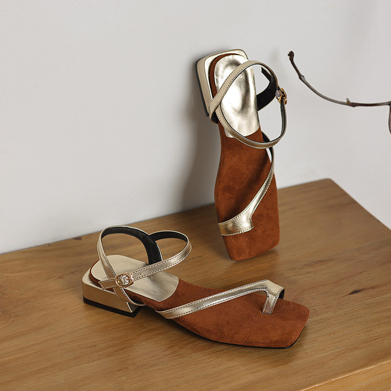 法式小众粗跟套趾凉鞋女夏季配裙子小码3233低跟罗马鞋大码41—43,居家布艺,居家婚庆拖鞋,淘宝优惠券,粉丝福利购,淘宝优惠卷