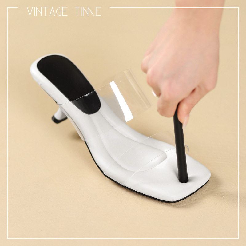 踩屎感凉拖鞋女夏外穿软底水晶高跟鞋细跟透明晚风凉鞋大码41一43,居家布艺,居家婚庆拖鞋,淘宝优惠券,粉丝福利购,淘宝优惠卷