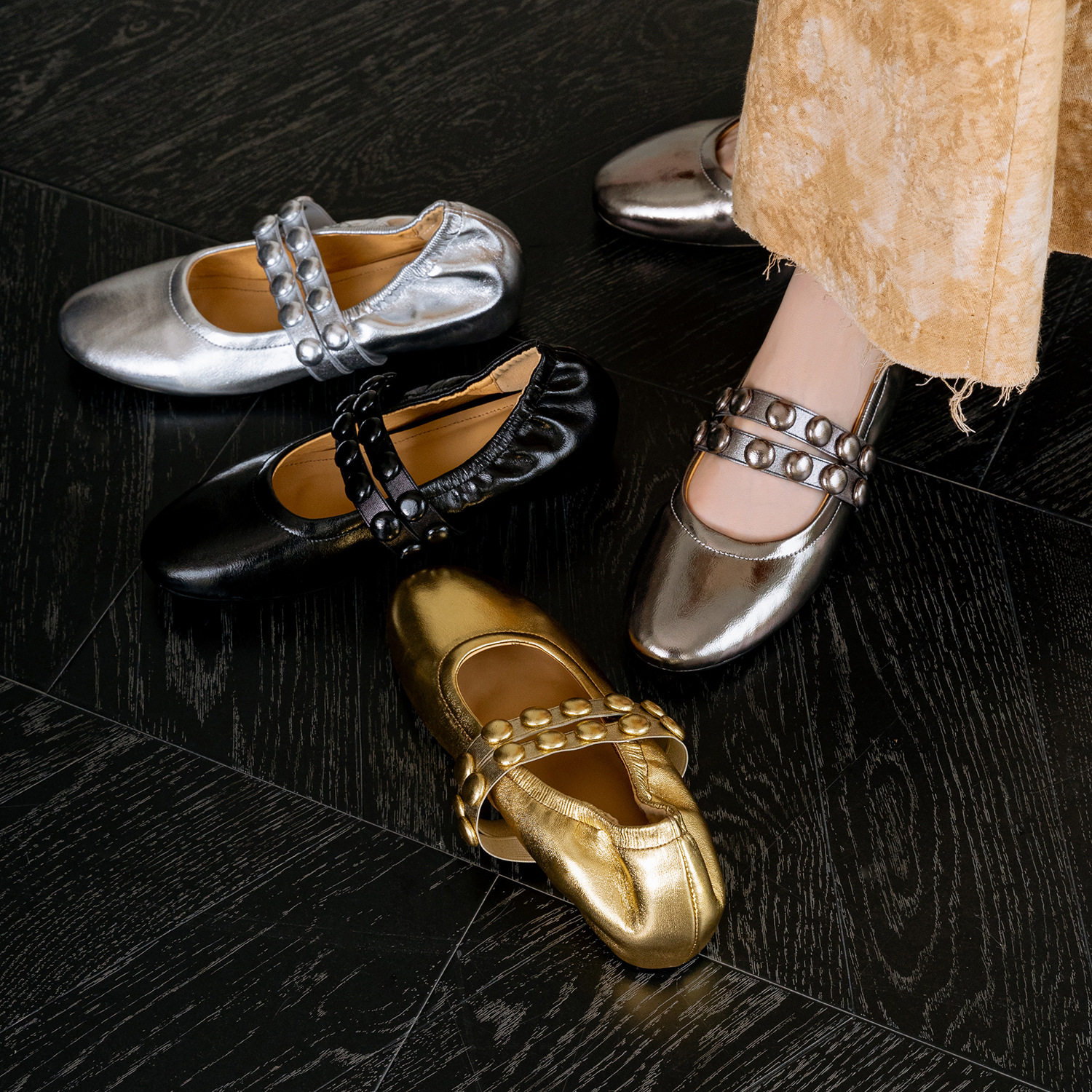 法式复古铆钉一字带浅口单鞋女夏秋款真皮圆头内增高银色玛丽珍鞋,女鞋,马丁靴,淘宝优惠券,粉丝福利购,淘宝优惠卷