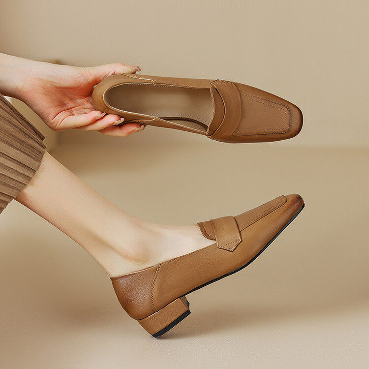 2023春季新款复古方头乐福鞋法式中跟粗跟中口单鞋小码女鞋33-40,户外/登山/野营/旅行用品,登山鞋/徒步鞋,淘宝优惠券,粉丝福利购,淘宝优惠卷