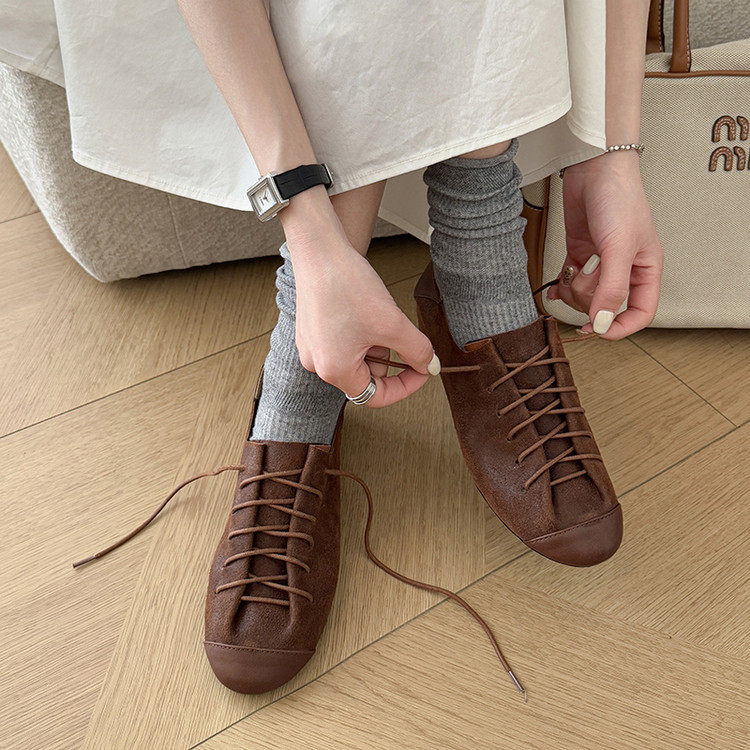 中古风小众真皮软不累脚皮鞋女单鞋上班通勤复古系带马丁鞋豆豆鞋,运动/瑜伽/健身/球迷用品,广场舞鞋,淘宝优惠券,粉丝福利购,淘宝优惠卷