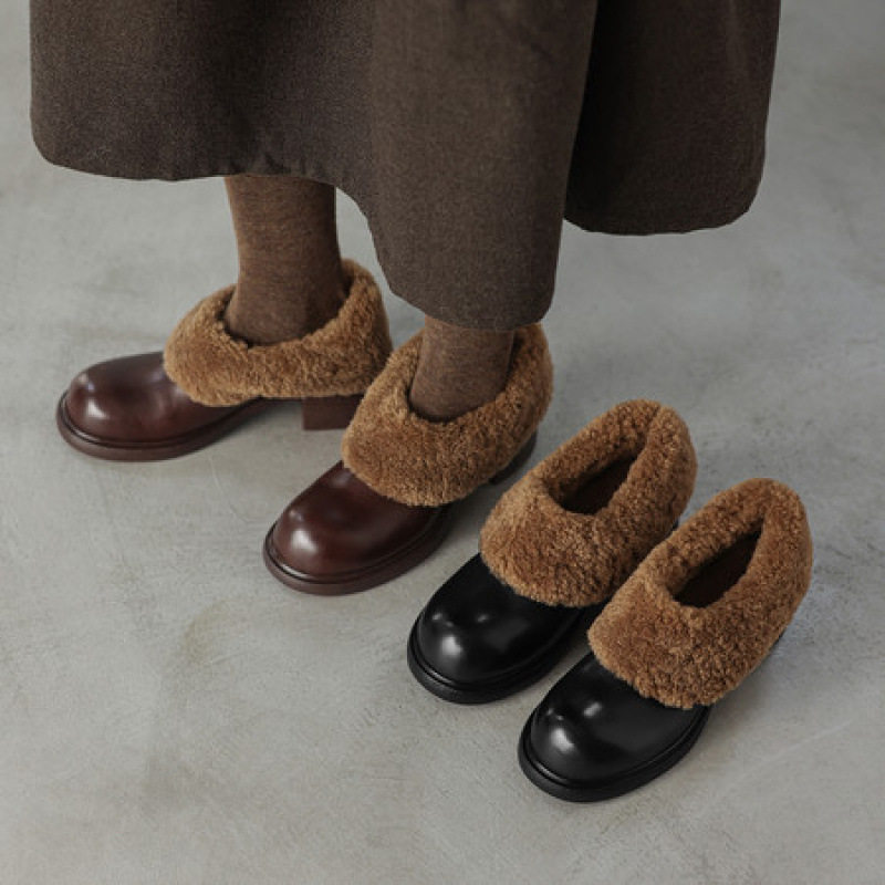 女士保暖温柔时尚2025年秋冬新款圆头粗跟中跟毛毛鞋流行深口单鞋,户外/登山/野营/旅行用品,登山鞋/徒步鞋,淘宝优惠券,粉丝福利购,淘宝优惠卷