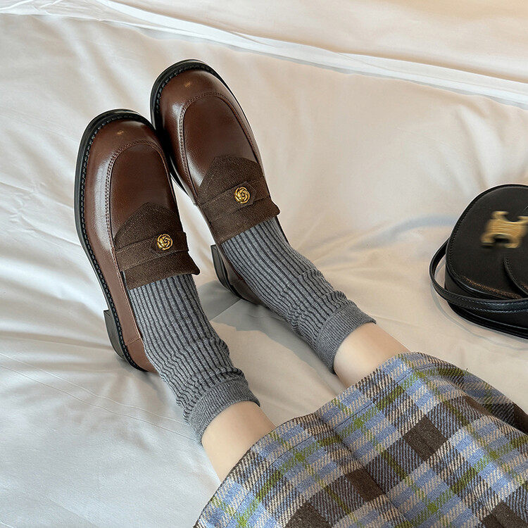 茜漫自制复古学院风棕色小皮鞋英伦风低跟一脚蹬真皮乐福鞋女单鞋,运动/瑜伽/健身/球迷用品,广场舞鞋,淘宝优惠券,粉丝福利购,淘宝优惠卷