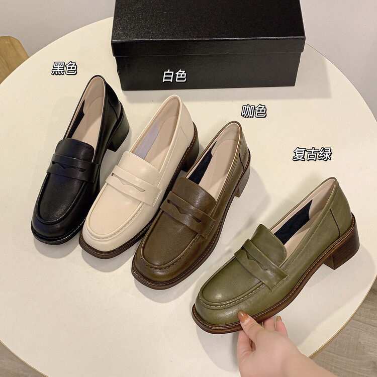 春秋新款英伦圆头一脚蹬乐福鞋时尚百搭小皮鞋柔软休闲单鞋懒人鞋,女鞋,马丁靴,淘宝优惠券,粉丝福利购,淘宝优惠卷
