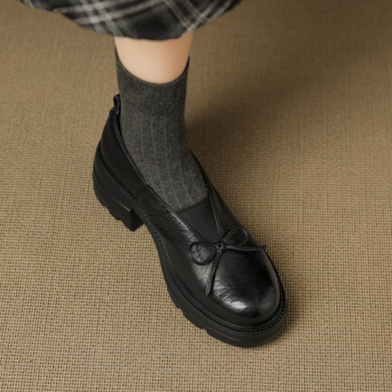 6cm百搭圆头蝴蝶结一脚蹬深口小皮鞋小个子厚底通勤乐福鞋女单鞋,童鞋/婴儿鞋/亲子鞋,帆布鞋,淘宝优惠券,粉丝福利购,淘宝优惠卷