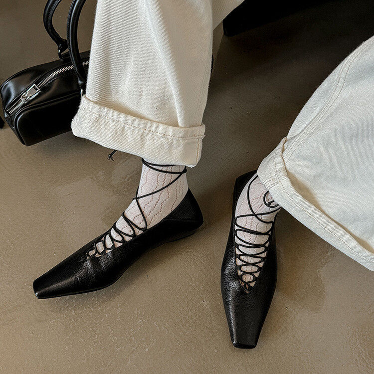 交叉绑带法式单鞋女秋季2.5cm低跟真羊皮休闲女鞋子玛丽珍鞋,居家布艺,居家婚庆拖鞋,淘宝优惠券,粉丝福利购,淘宝优惠卷