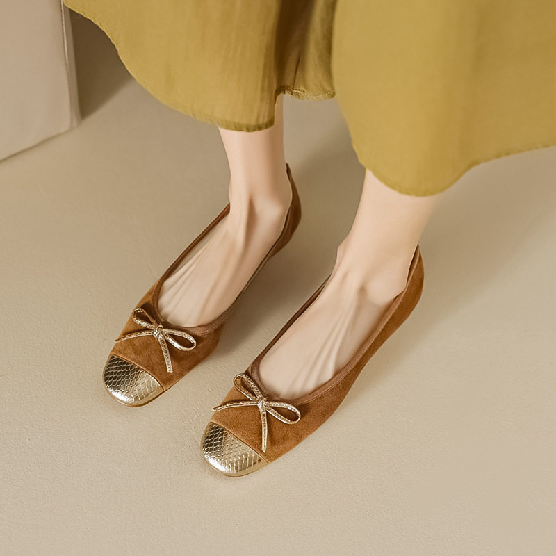 小香风真皮蝴蝶结拼色豆豆鞋软底奶奶鞋女法式复古芭蕾舞平底单鞋,居家布艺,居家婚庆拖鞋,淘宝优惠券,粉丝福利购,淘宝优惠卷