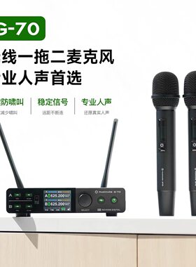 音乐骑士无线话筒G70真分集高端一拖二无线麦克风防啸叫户外演出