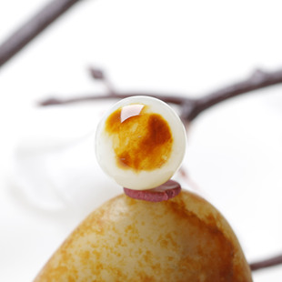 12mm在售云轩玉艺天然新疆和田玉籽料红皮白玉圆珠单珠散珠配珠