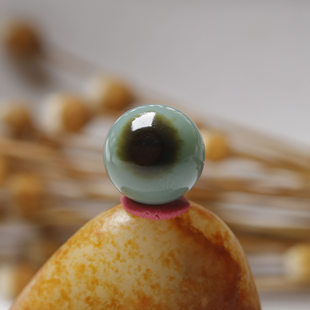 双面皮12mm在售云轩玉艺天然新疆和田玉籽料沙枣青圆珠单珠散珠