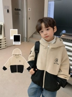 辰辰妈 Летняя одежда, бархатная зимняя куртка, комплект, детская толстовка с капюшоном с молнией