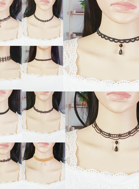 蕾丝低领配饰项链锁骨脖子饰品