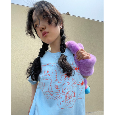 短袖趣味中等可爱纯棉情侣