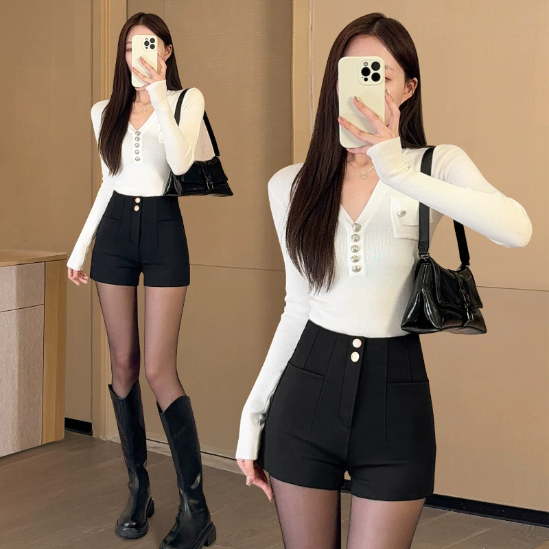 短裤女秋冬大码胖MM外穿高腰靴裤