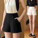 宽松显瘦休闲热裤 高腰纯色阔腿a字西装 时尚 女秋冬2024年新款 短裤