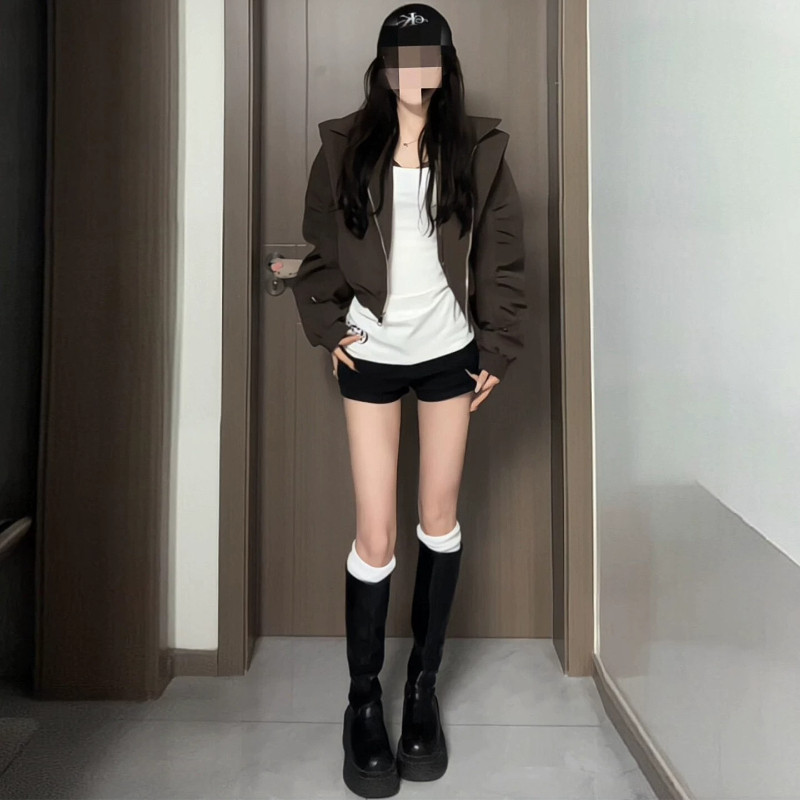短裤女秋春大码外穿打底高腰靴裤