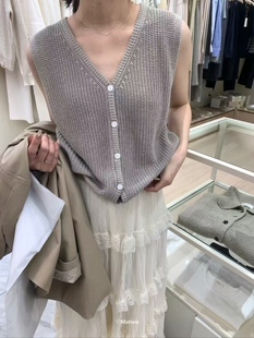 METWO 2025早春新款8075#韩代小贵苎麻编织马甲无袖背心坎肩百搭