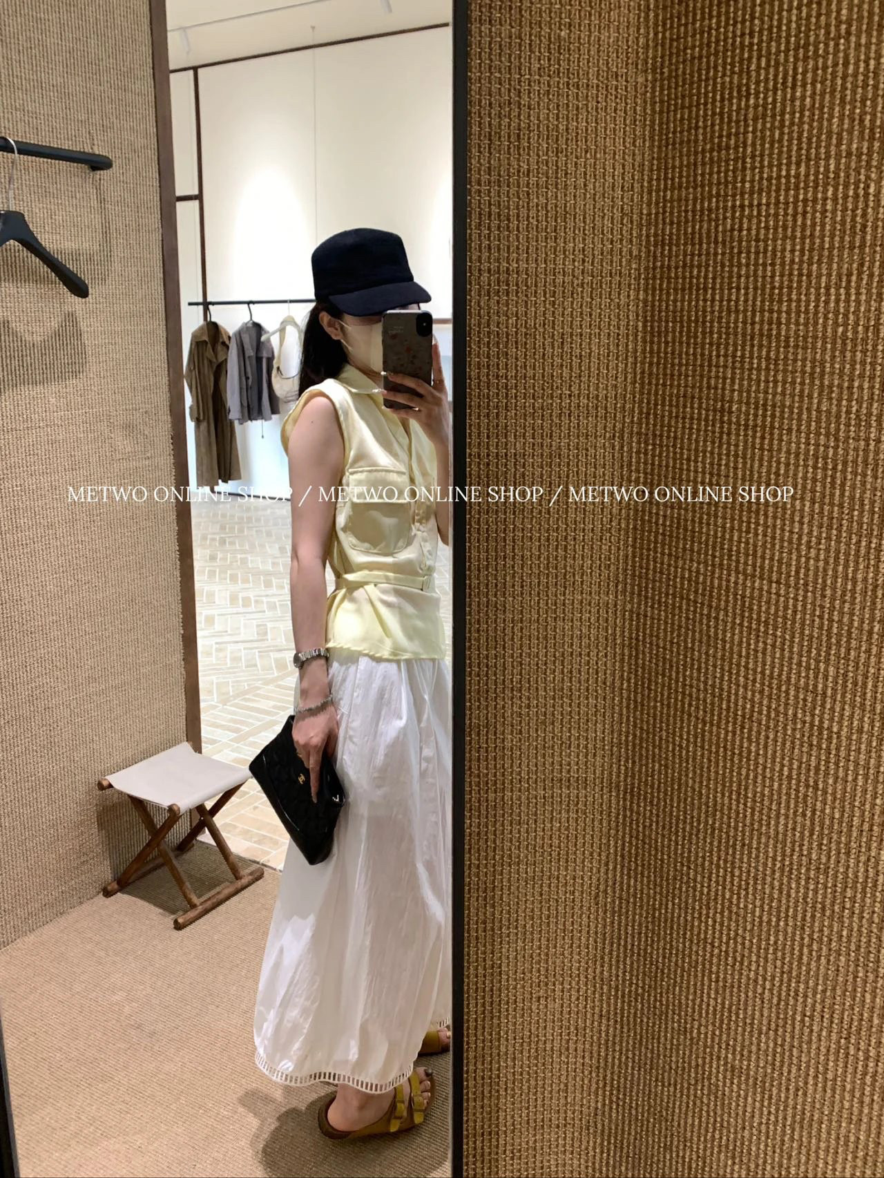 METWO 2025春夏新款韩系简约显瘦百搭气质女款8249#腰带苎麻衬衫